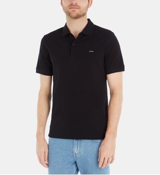 Polo slim en coton piqué - Calvin Klein - Noir