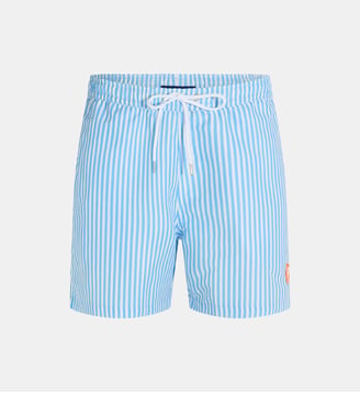 Short de bain L'étoilé rayé avec suspensoir - Vendredi Swimwear - Bleu et blanc