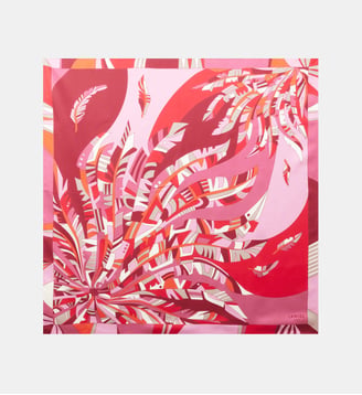 Carré en twill de soie motif Arabesque - Lancel - Multi rose