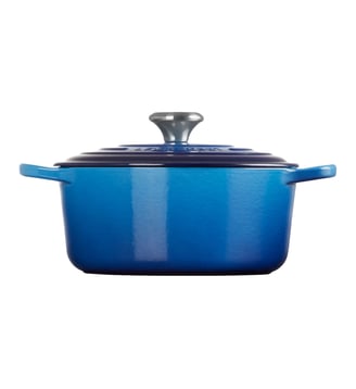Cocotte ronde fonte émaillée azur Ø24 cm / 4,2 l - Le Creuset - Bleu azur