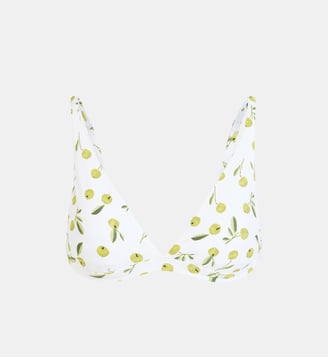 Soutien-gorge de bain triangle imprimé fantaisie - Seafolly - Blanc et vert