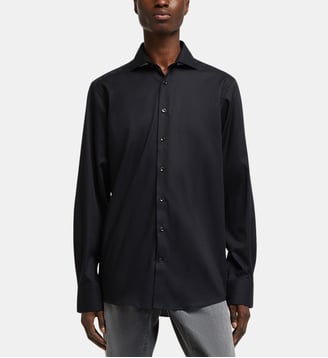 Chemise slim Begovic coton - Bruun & Stengade - Noir