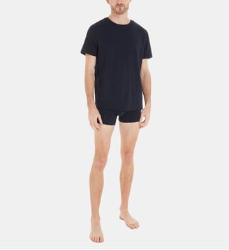 Pyjacourt coton stretch mélangé - Tommy Hilfiger - Bleu marine