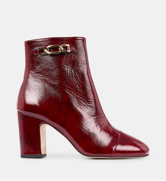 Bottines à talons Raissa cuir verni craquelé - Galeries Lafayette - Bordeaux