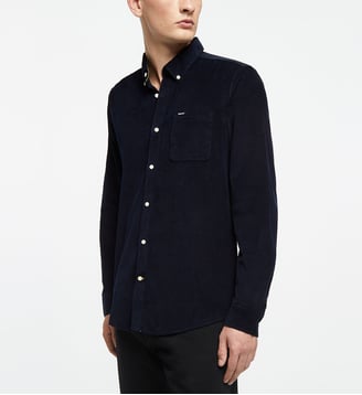 Chemise Ramsey ajustée coton velours - Barbour - Bleu marine