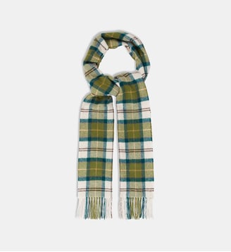 Echarpe imprimé tartan laine - Barbour - Vert et beige