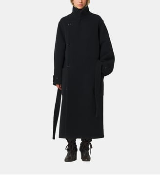 Manteau Wrap en laine - Lemaire - Noir