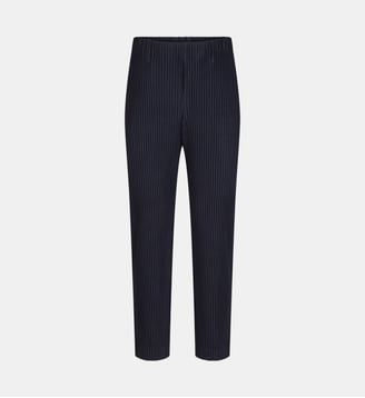 Pantalon plissé droit 7/8 - HOMME PLISSÉ ISSEY MIYAKE - Bleu foncé