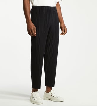 Pantalon plissé droit 7/8 - HOMME PLISSÉ ISSEY MIYAKE - Noir