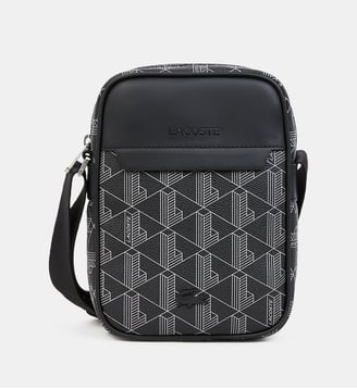 Sacoche caméra imprimé monogrammé - Lacoste - Noir et gris