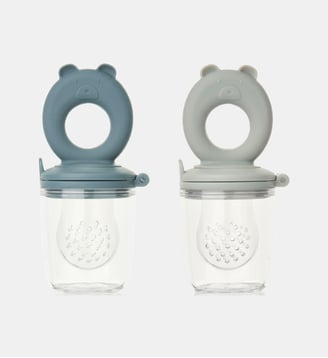 Lot de 2 distributeurs de nourriture Miranda - Liewood - Bleu et gris