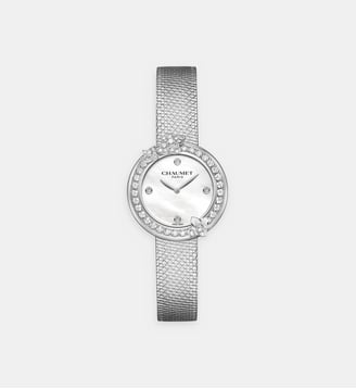 Montre en acier diamants et nacre - Chaumet - Acier et blanc