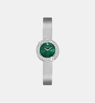 Montre en acier et diamants - Chaumet - Gris et vert