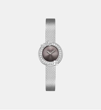Montre en acier et diamants - Chaumet - Marron