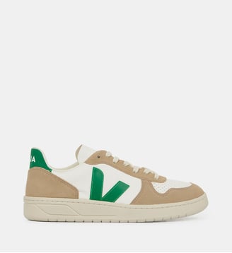 Baskets basses V-10 cuir et suède - Veja - Multicolore