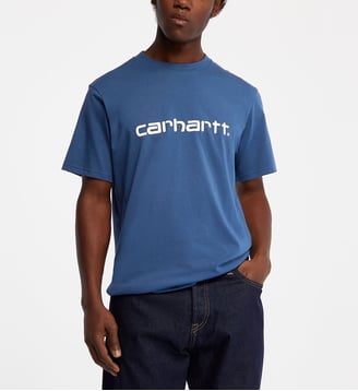 T-shirt Script coton - Carhartt WIP - Bleu foncé