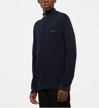 Gilet col montant zippé coton - Gant - Bleu marine