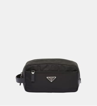 Pochette bi-matière signature - Prada - Noir