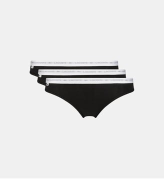 Lot de 3 culottes taille siglée coton stretch - Lacoste - Noir