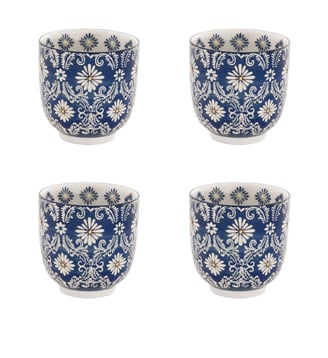 Coffret de 4 gobelets Ø7 cm - Almada - Table Passion - Bleu