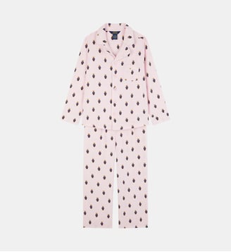 Ensemble pyjama chemise et pantalon coton - Polo Ralph Lauren - Rose et blanc