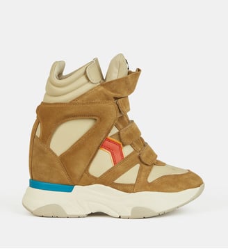 Baskets montantes compensées Balskee cuir suédé - Isabel Marant - Gris