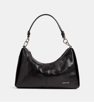 Sac à main long Rejina cuir - Nat & Nin - Noir
