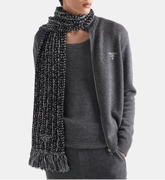 Gilet droit zippé en cachemire - Prada - Gris