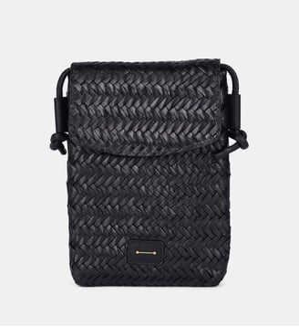 Sac pochette à rabat en cuir - Anthology Paris - Noir