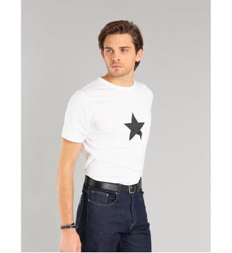 T-shirt étoile manches courtes en coton - Agnès b. - Blanc