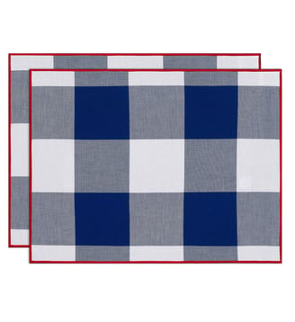 Lot de 2 sets de table Elysée 100% coton - Le Jacquard Francais - Bleu