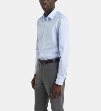 Chemise contemporaine rayée en coton - Figaret - Bleu