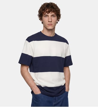 T-shirt Tooray rayures coton bio - Galeries Lafayette - Bleu et écru