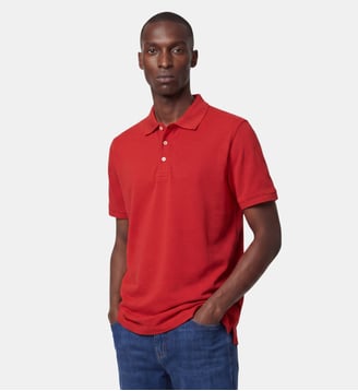 Polo droit Soloc coton bio - Galeries Lafayette - Rouge laqué