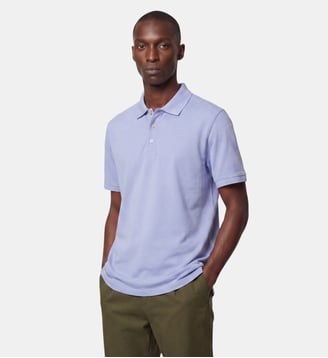 Polo droit Soloc coton bio - Galeries Lafayette - Bleu azur