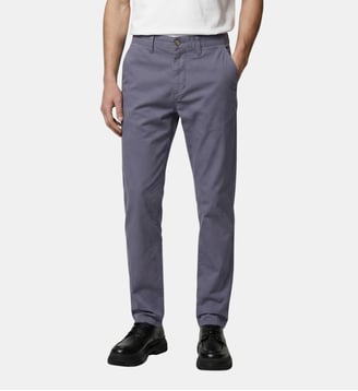Pantalon chino Chinim slim en coton - Galeries Lafayette - Bleu jean foncé