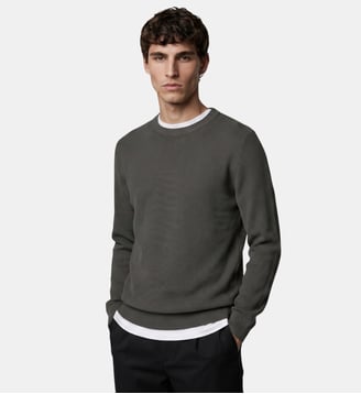 Pull droit uni Tonron nid d'abeille coton bio - Galeries Lafayette - Kaki olive