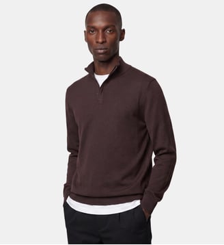 Pull droit Tutonzip droit coton bio - Galeries Lafayette - Marron cafe