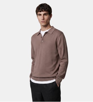 Pull polo Teripol en laine mérinos - Galeries Lafayette - Beige sable