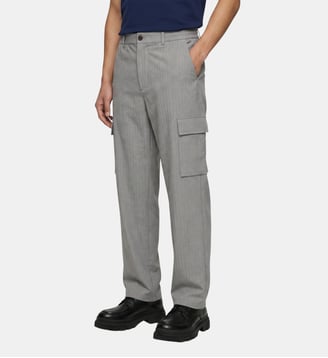 Pantalon droit Tatwook cargo - Galeries Lafayette - Gris chine