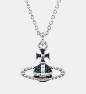 Collier Man Mayfair Bas Relief - Vivienne Westwood - Argent et bleu