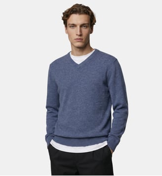 Pull Lambev en laine - Galeries Lafayette - Bleu nuit