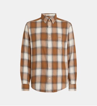Chemise en flanelle à col américain - Gant - Caramel