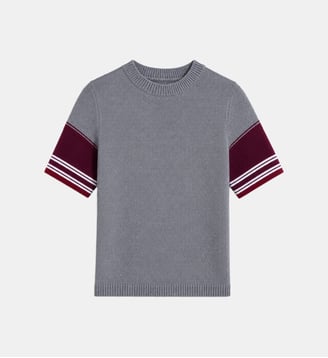 Pull à manches courtes en laine de mérinos - Iro - Gris