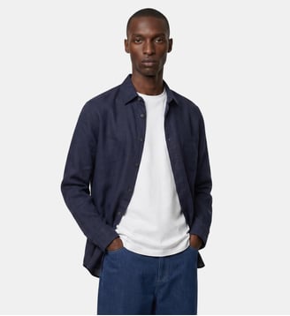 Chemise Rirflan droite en coton bio - Galeries Lafayette - Bleu marine