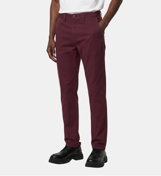 Pantalon chino Chinim slim en coton - Galeries Lafayette - Rouge marron