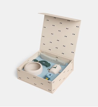Set de repas pour bébé Mileah en silicone - Liewood - Vert et beige