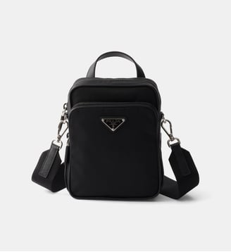 Sac porté épaule en Re-Nylon et cuir Saffiano Prada