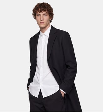 Blouson ample Toolson en laine mélangée - Galeries Lafayette - Bleu marine