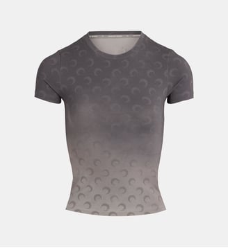 T-shirt slim Faded Moon coton - Marine Serre - Gris clair et gris foncé